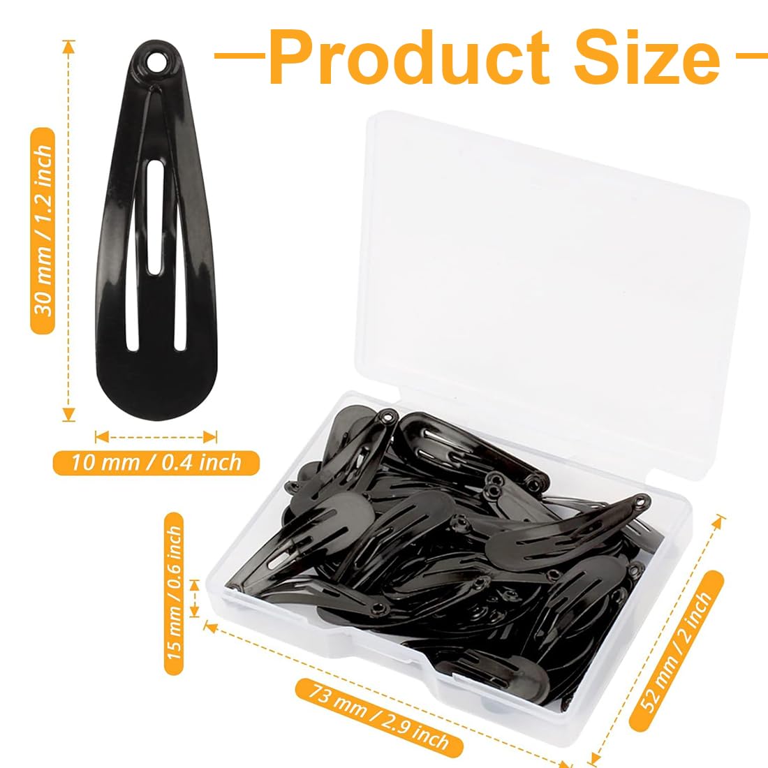 50 Pezzi Mollette Capelli Clip Fermagli per Capelli Bambina Ragazza Donne Metallo Nero
