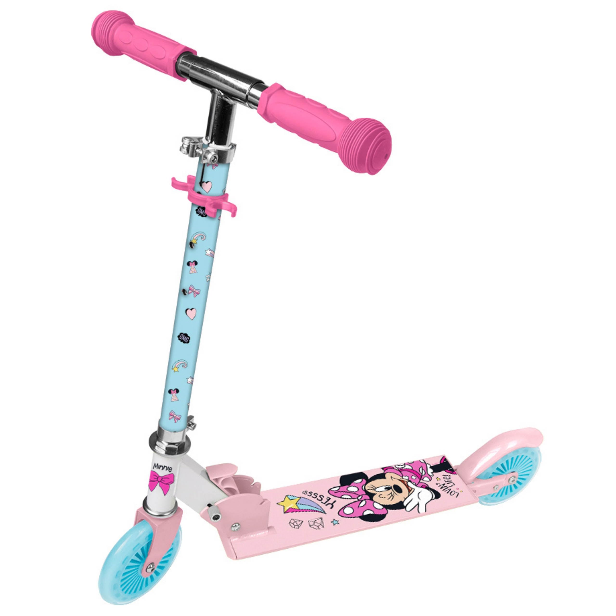 Two-wheeled scooter with brake, up to 50 kg, foldable, adjustable 6+ (Minnie Mouse)