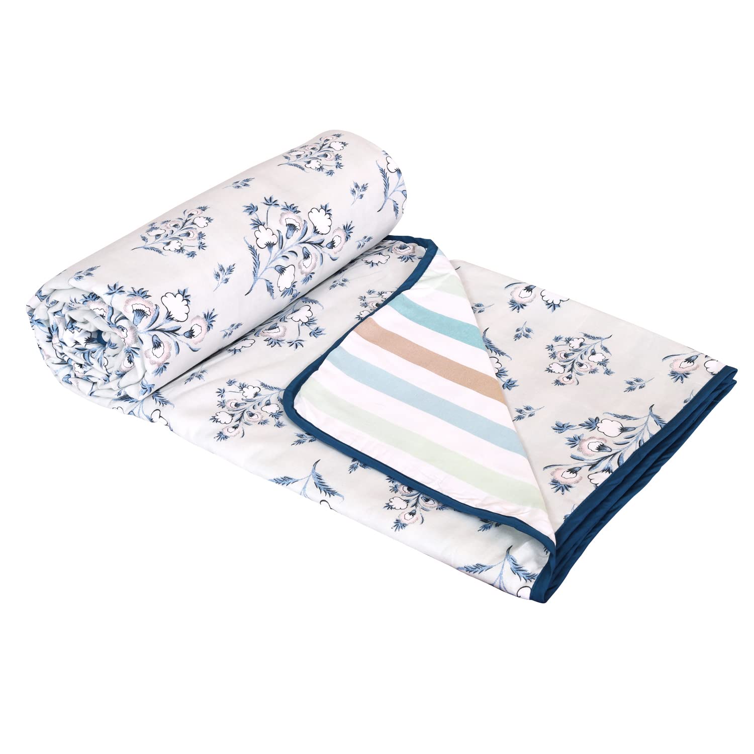 Cloth Fusion Reversible AC Dohar Double Bed Cotton Blend, Lightweight Quilt for Double Bed King Size for Ultimate Comfort (84x87 inches, Floral Blossom)-image-44