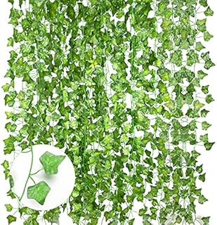 BOZKAA 12 Pack Artificial Ivy, 84Ft Ivy Garland Fake Vines for Room Decor Fake Plants, Wedding, Party, Garden, Wall Decor