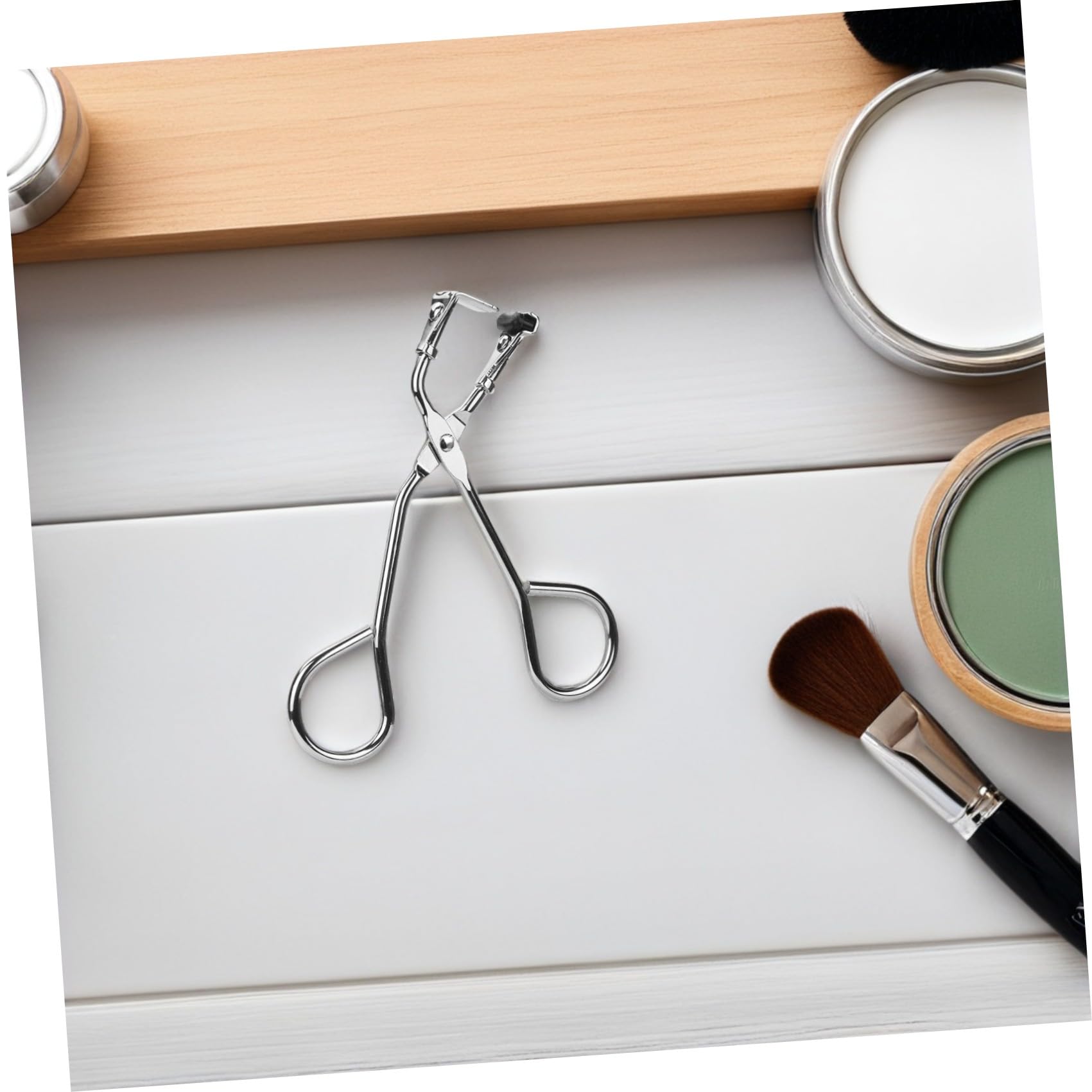 Wimpernzange aus Edelstahl, Gebogen, Tragbar, Silber, 1 Stück