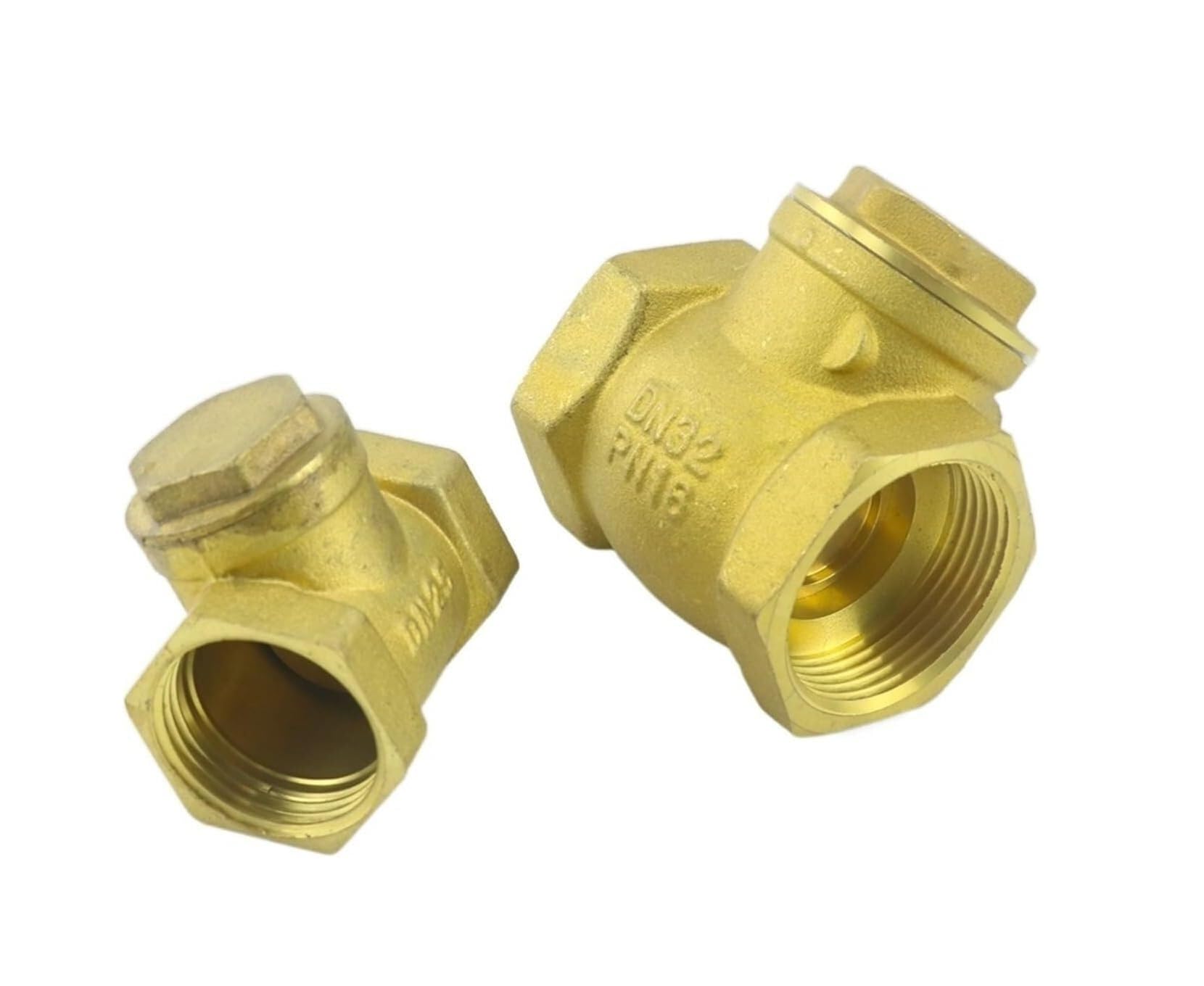 Brass Horizontal Check Valve 1/2", 3/4", 1" BSP Female Thread Swing - Non-Return Valve for Water and 1pcs(1In)