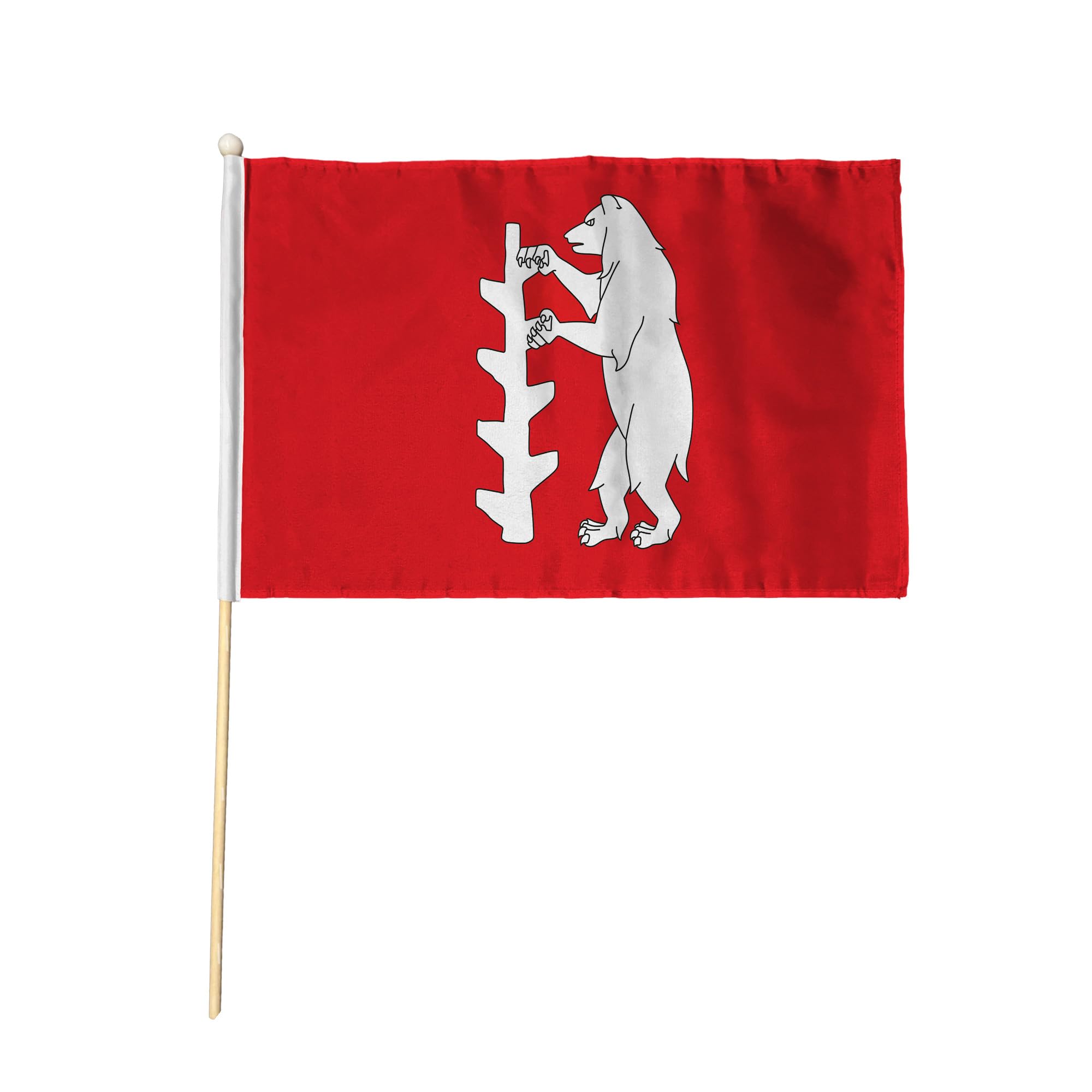 Flagtex Warwickshire New Pack of 2 Hand Waving Flag (9x6 Inch) - Premium Wooden Stick Hand Flag 9x6 Inch Natural Wood Pole Warks County Flag Current Design Events Parades โ image 1