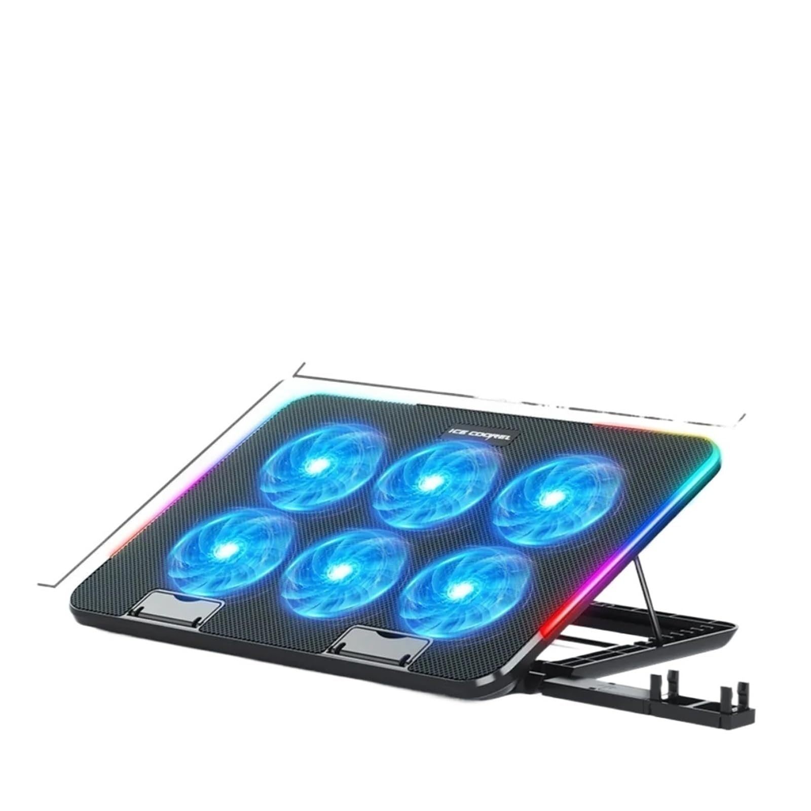 Base di raffreddamento for laptop da 12-17 pollici - Raffreddatore d'aria portatile con 6 ventole silenziose for giochi for notebook con supporto USB stabile(A 03,AU)