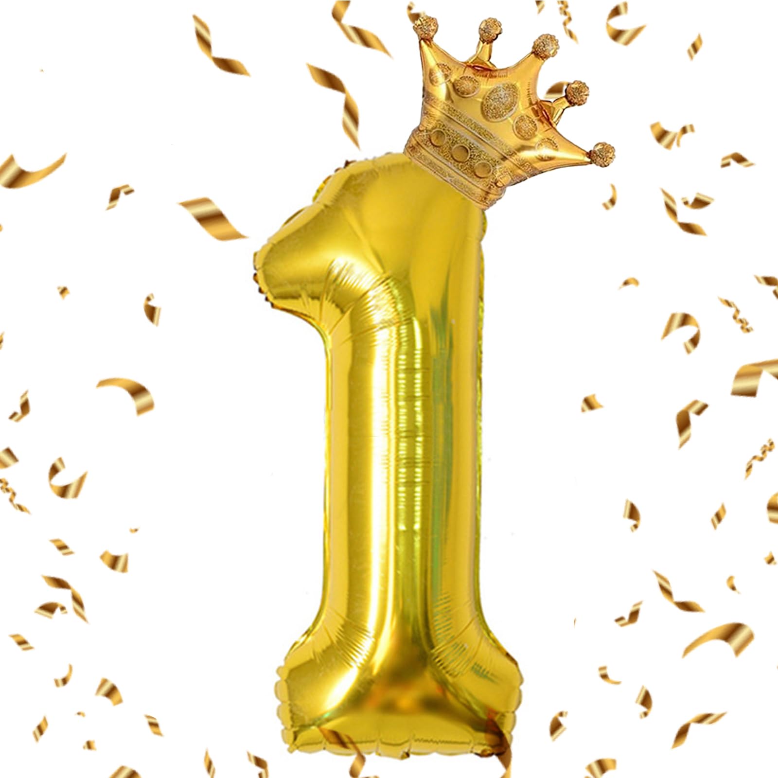 Amazon.com: 40 Inch Gold Number 1 & Mini Crown Balloon for Birthday ...