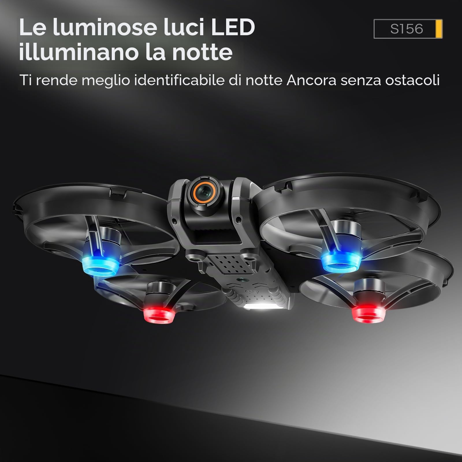 OBEST Mini Drone con Fotocamera per Bambini e Principianti, 4.5 inch Telecomando LCD, Giocattolo Volante con Luce Notturna a LED, Fotocamera Regolabile a 90°, con Scheda SD, 2 Batterie