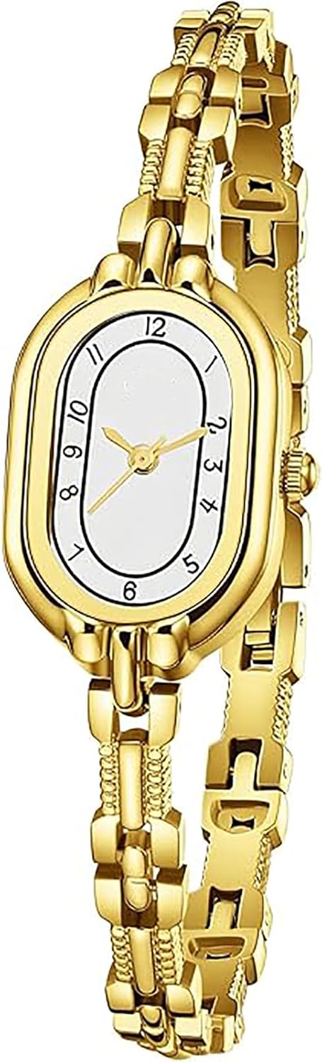 Women's Gold Bangle Watches Small Vintage Bracelet Watch Easy Read Numeral Dial Waterproof Quartz Watch