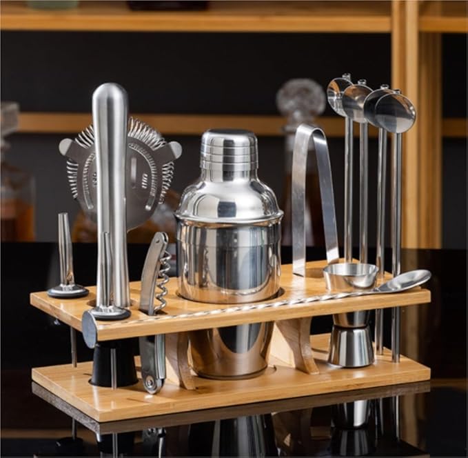 Set de Coctelera y Herramientas de Bar con Soporte de Bambú 14 Piezas miniatura 2