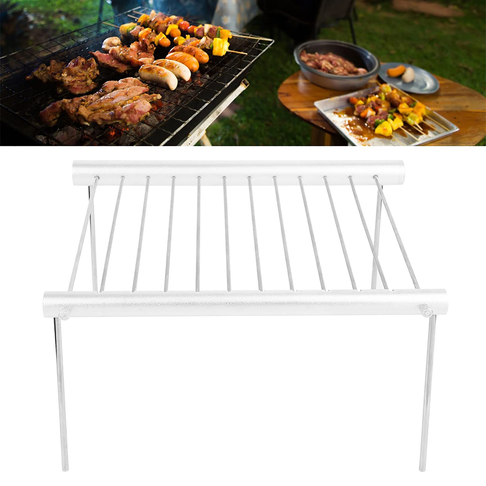 Parrilla de acero inoxidable Soporte plegable de carbón portátil Parrilla de barbacoa para parrilla para parrillas de carbón 4