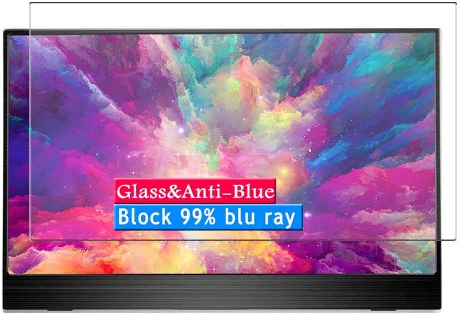 Anti Blue Light Tempered Glass Screen Protector, compatible with wowatt 13.3" Mobile Monitor Display Visible Area, 9H Film Protectors [ Not Full Coverage ]
