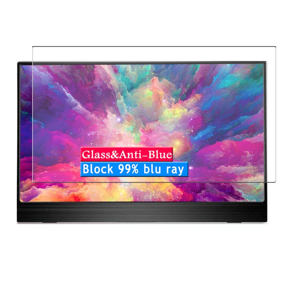Anti Blue Light Tempered Glass Screen Protector, compatible with wowatt 13.3" Mobile Monitor Display Visible Area, 9H Film Protectors [ Not Full Coverage ]