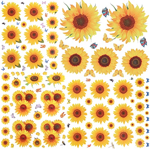135 Pcs Sunflower Wall Sticker, Removable 3D Waterproof...
