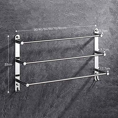 Towel Rails 304 Stainless Steel Rack, Bathroom Bar Balcony Storage Shelf Hardware Pendant Holder Racks(60cm)
