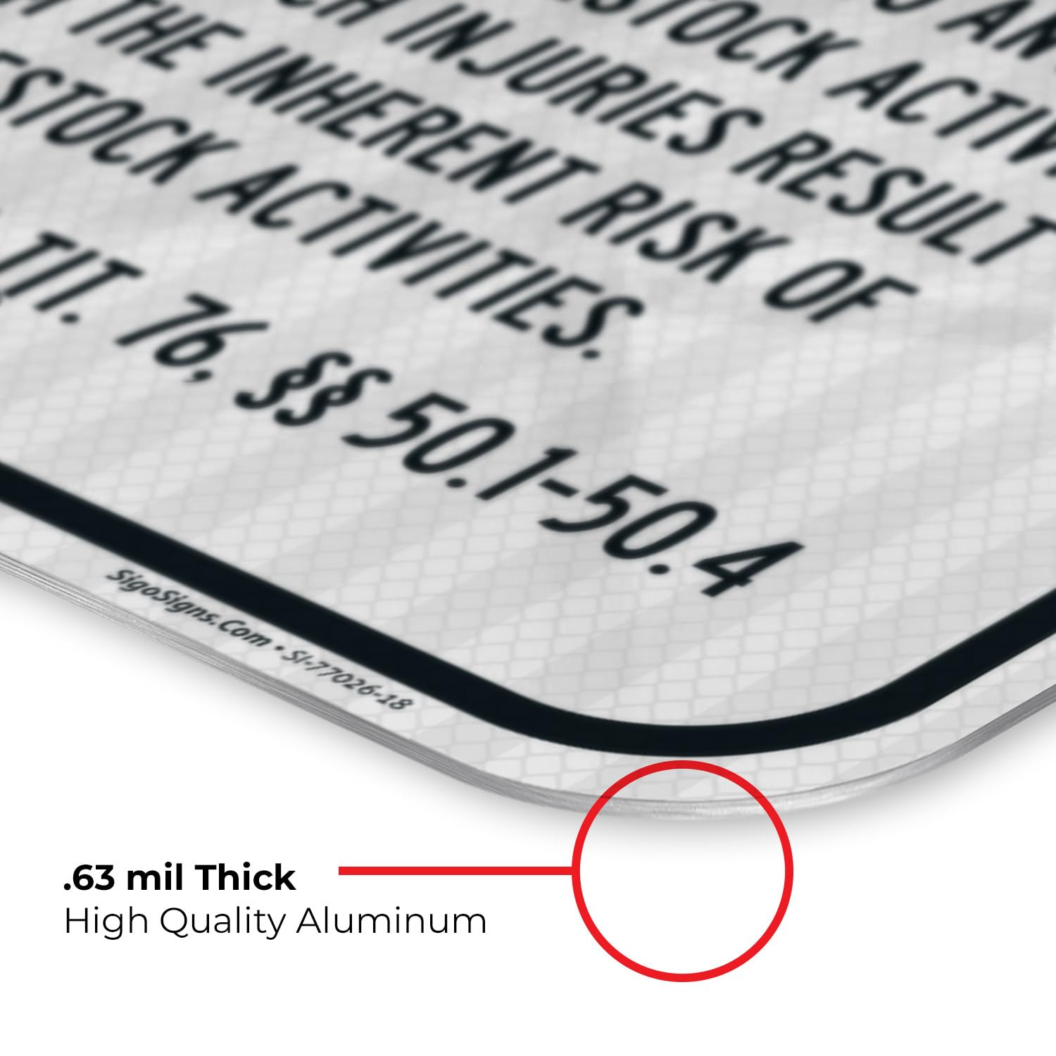 Warning The Oklahoma Livestock Activities Liability Limitation Act Provides Sign, 12x18 Inches, 3M EGP Reflective .063 Aluminum, Fade Resistant, Made in USA