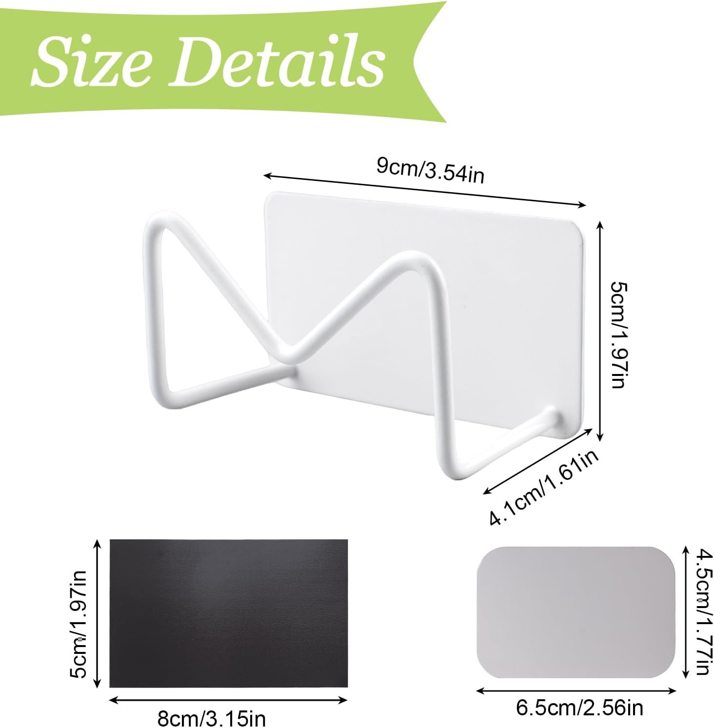 2Pcs Magnetic Sponge Holder Quick Drying Sink Caddy with Magnetic Strips & Iron Plates Adhesive Stainless Steel Hanging Sponge Holder for Kitchen Sink (White) image 2
