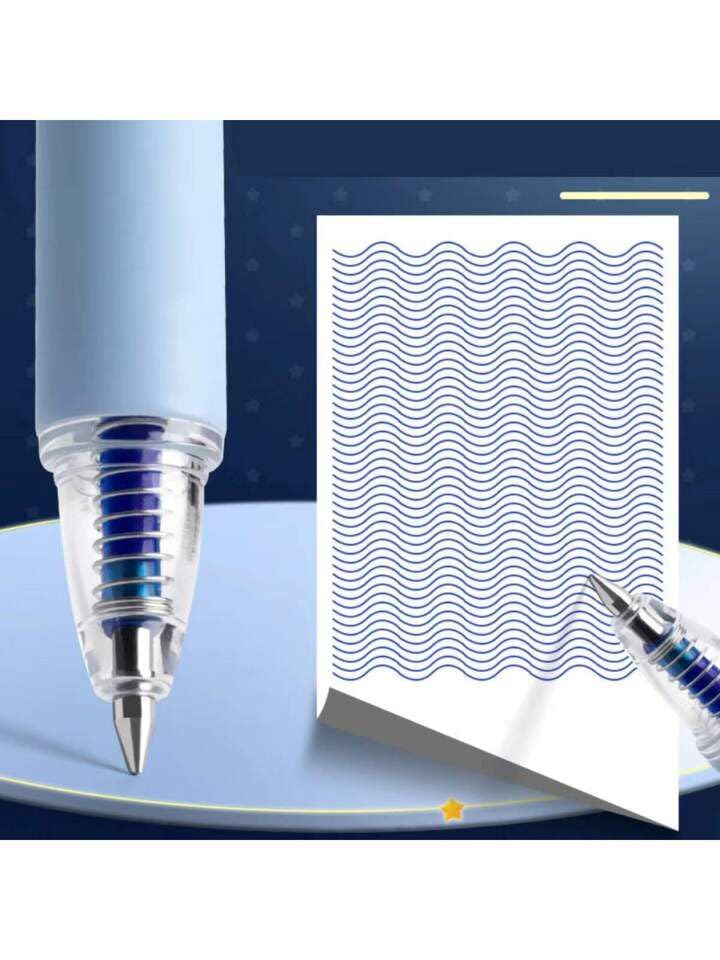 Image of 12 Pcs Smooth Writing Eresable Gel Pen, Erasable Pen 0.5 mm, Erasable Pens with Magic Eraser, Kawaii Pens, Birthday Return Gifts for Kids -Blue Ink (Blue)