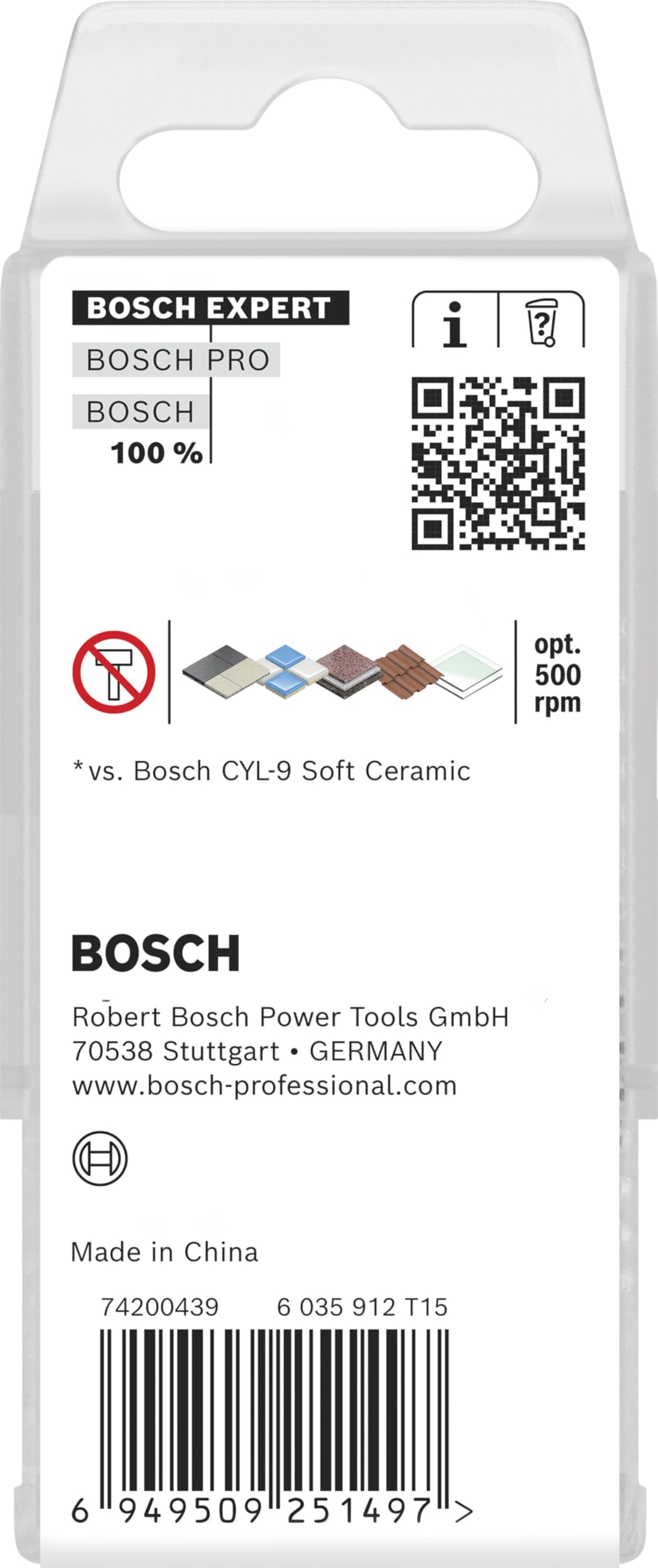 Bosch 5x Zestawy wierteł EXPERT HEX-9 Hard Ceramic (do Twarde płytki ceramiczne, Miękkie płytki ceramiczne, Ø 5,0, 5,0, 5,0, 5,0, 5,0 mm, Professional Akcesoria Wiertarki)