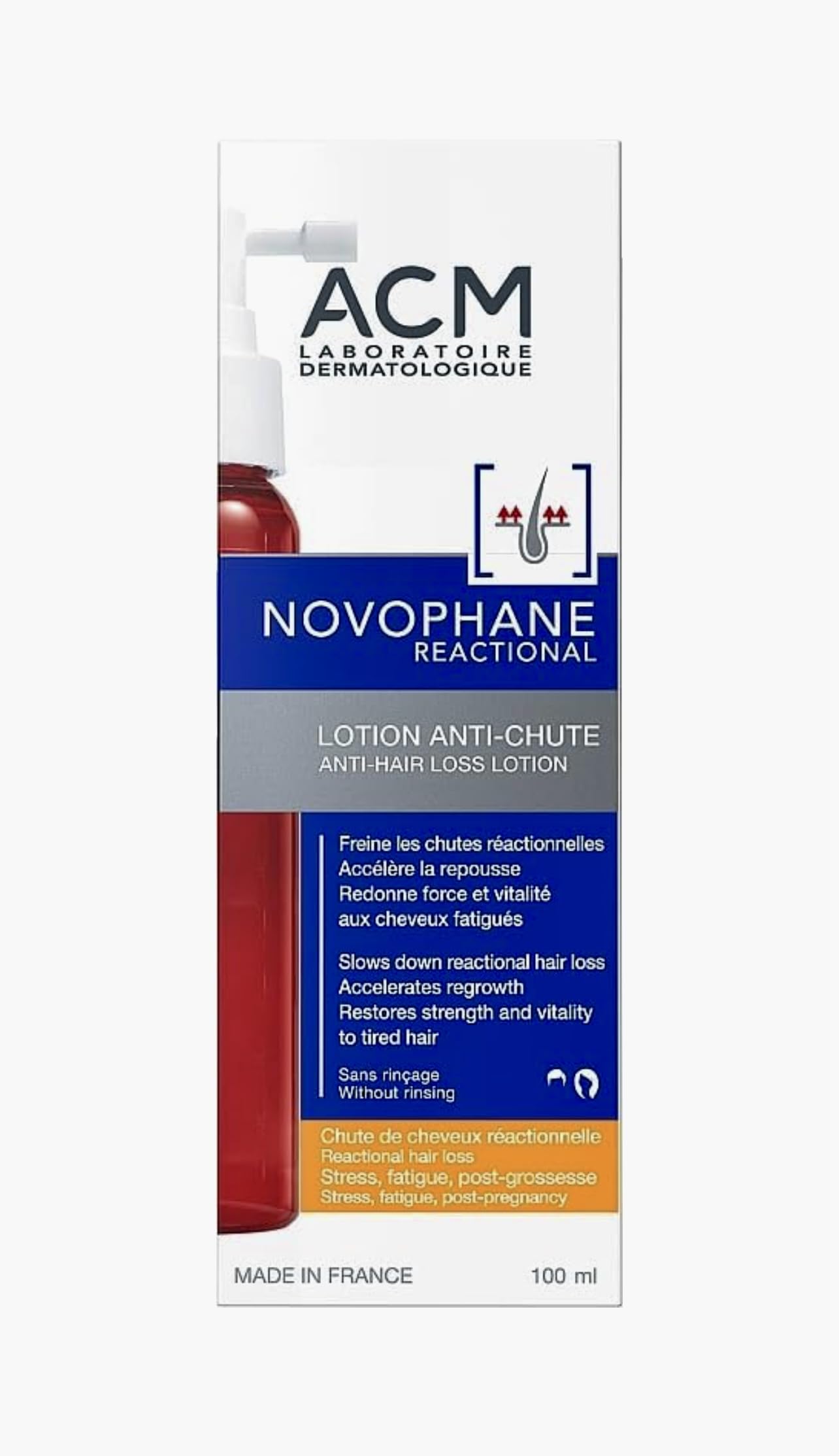 Laboratoire ACM Novophane Reactional Lotion Anti-Hair Loss 100ml, 100 ml (Pack of 1)