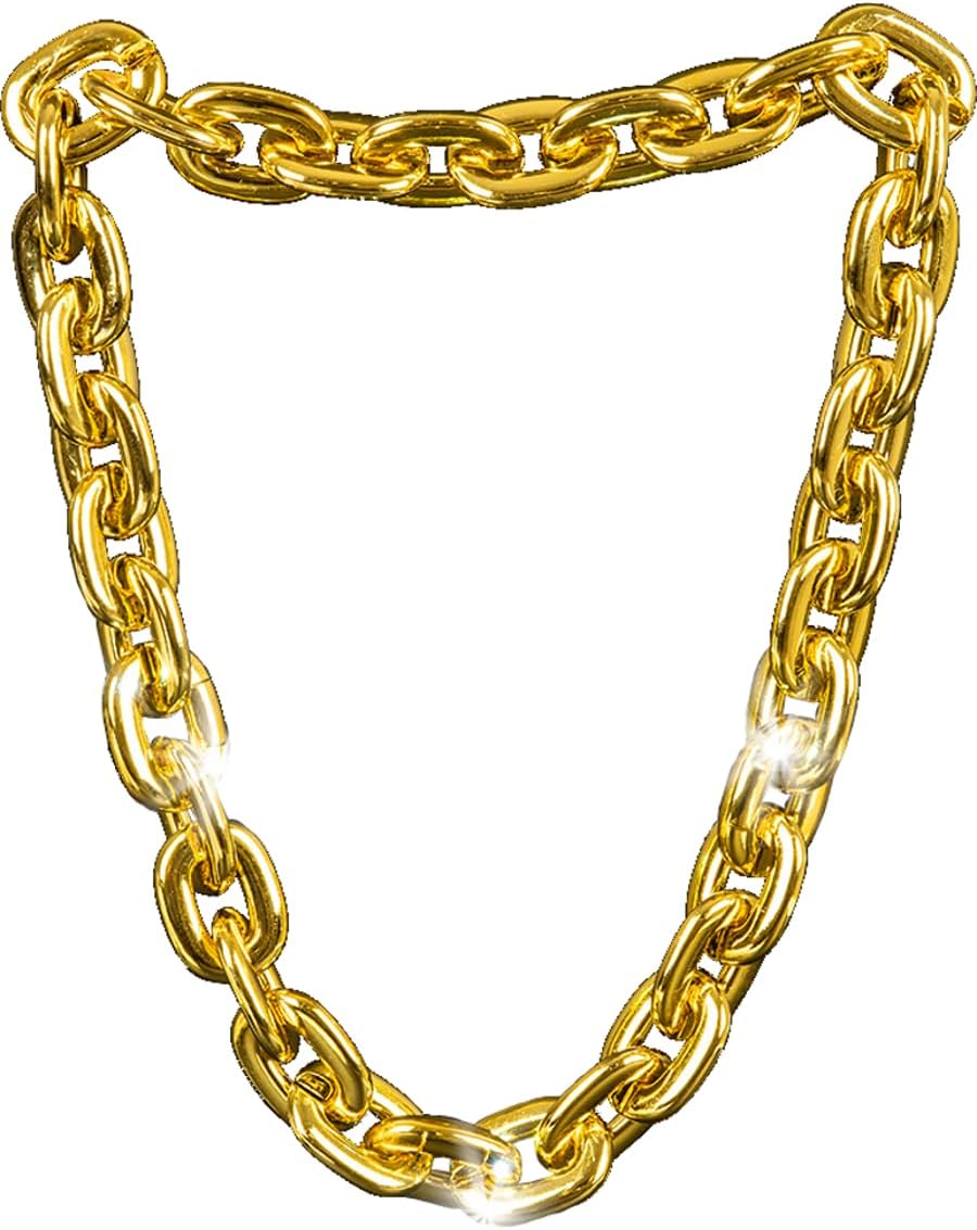 Rhode Island Novelty 38 Inch Light-Up Big Chain Gold Necklace One Per Order
