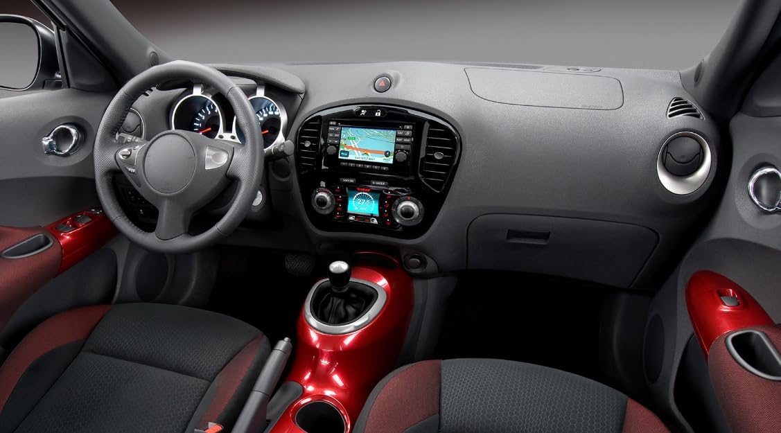 Black Leather Style Car Dash Mat Dashboard Cover Dash Panel Interior Console Pad Compatible for Nissan Juke 2011-2019