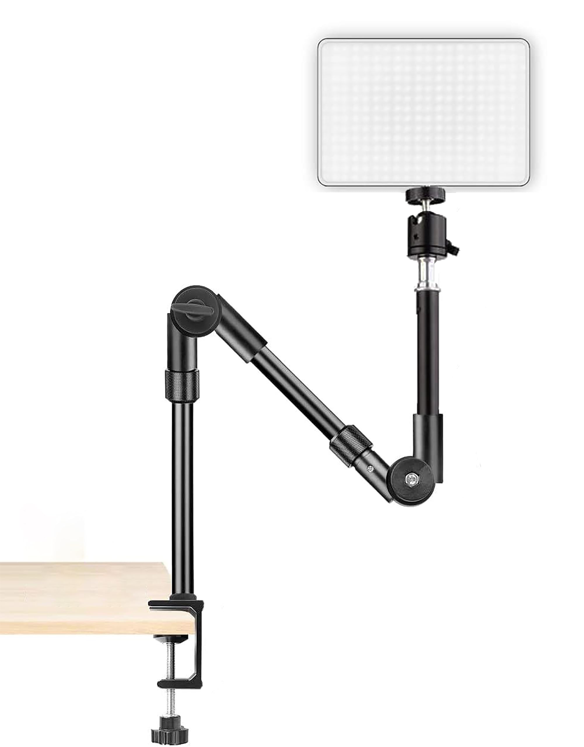 Giftmax Flexible Three Section Mobile Arm Extension Podcast Table Microphone and Light Arm for Video Conference, Video Recording, Product PhotographyFlexible Arm with 11 inch Light