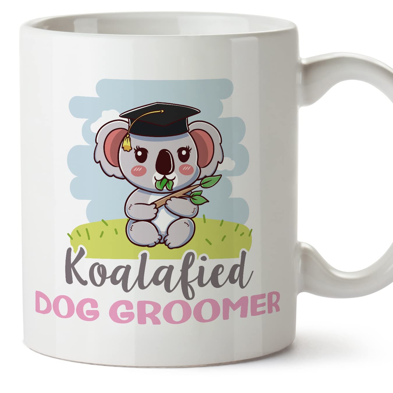 MUGFFINS Dog Groomer Woman Mug - in English - Koalafied - Funny Gift for Colleagues - Ceramic 11oz Mug