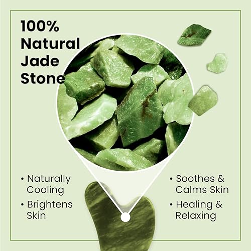 Miniatura 2 de Lindo Jade Gua Sha Duo - Herramienta de masajeador de contorno facial GuaSha, piedra de jade 100% natural, herramienta facial de belleza de calidad,