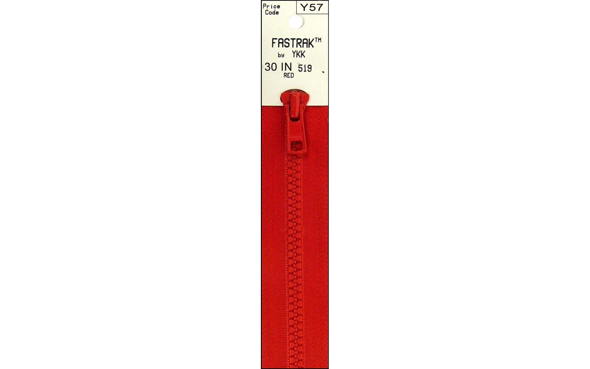 YKK Vislon Separating Fastrak Zipper 30" Red