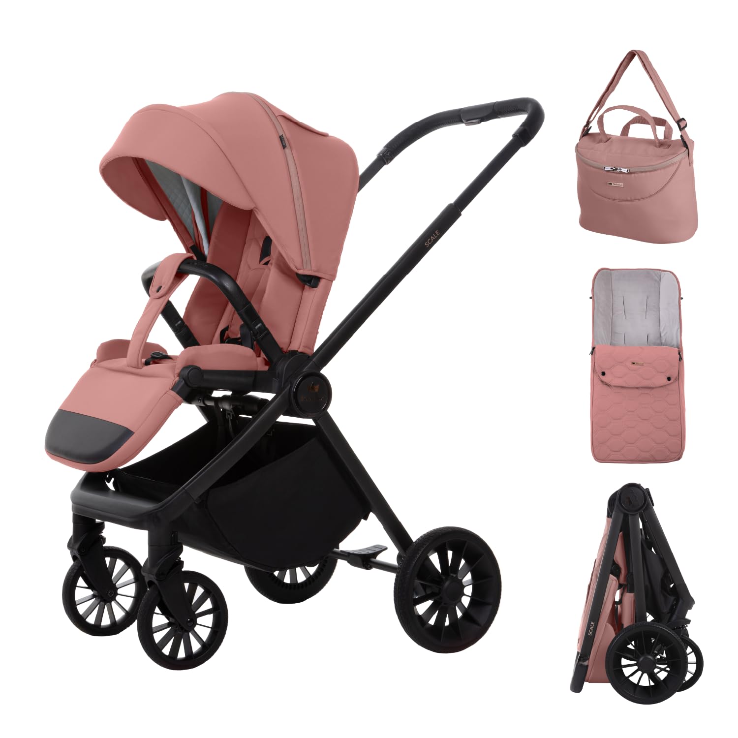 Babylux Poussette de Voyage SCALE avec Fonction Allongée, Couleur: Eosin