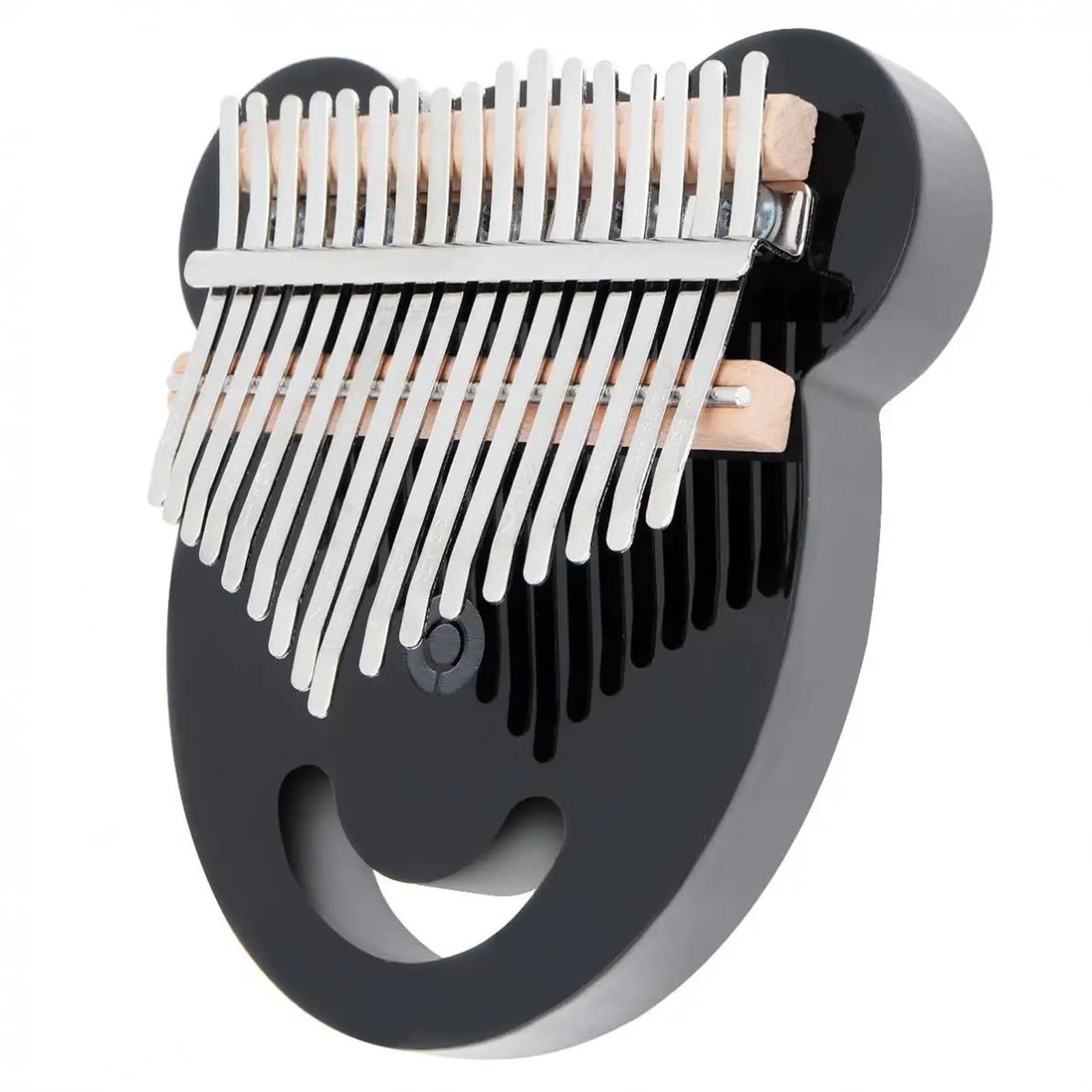 Kalimba 17 Klawiszy Przezroczysty Bear Face Thumb Piano Kalimba Z Młotkami Strojącymi Akryl(Black)