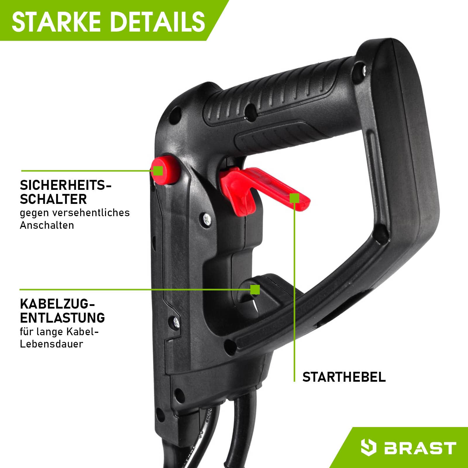 BRAST Motorhacke Gartenfräse Elektro | 1050-1800 Watt | 36-45cm Arbeitsbreite | 4 Modelle | Schutzblech Antiblockierkupplung & Sicherheitsschalter | für kleine bis große Grundstücke | BRE-AF 1500