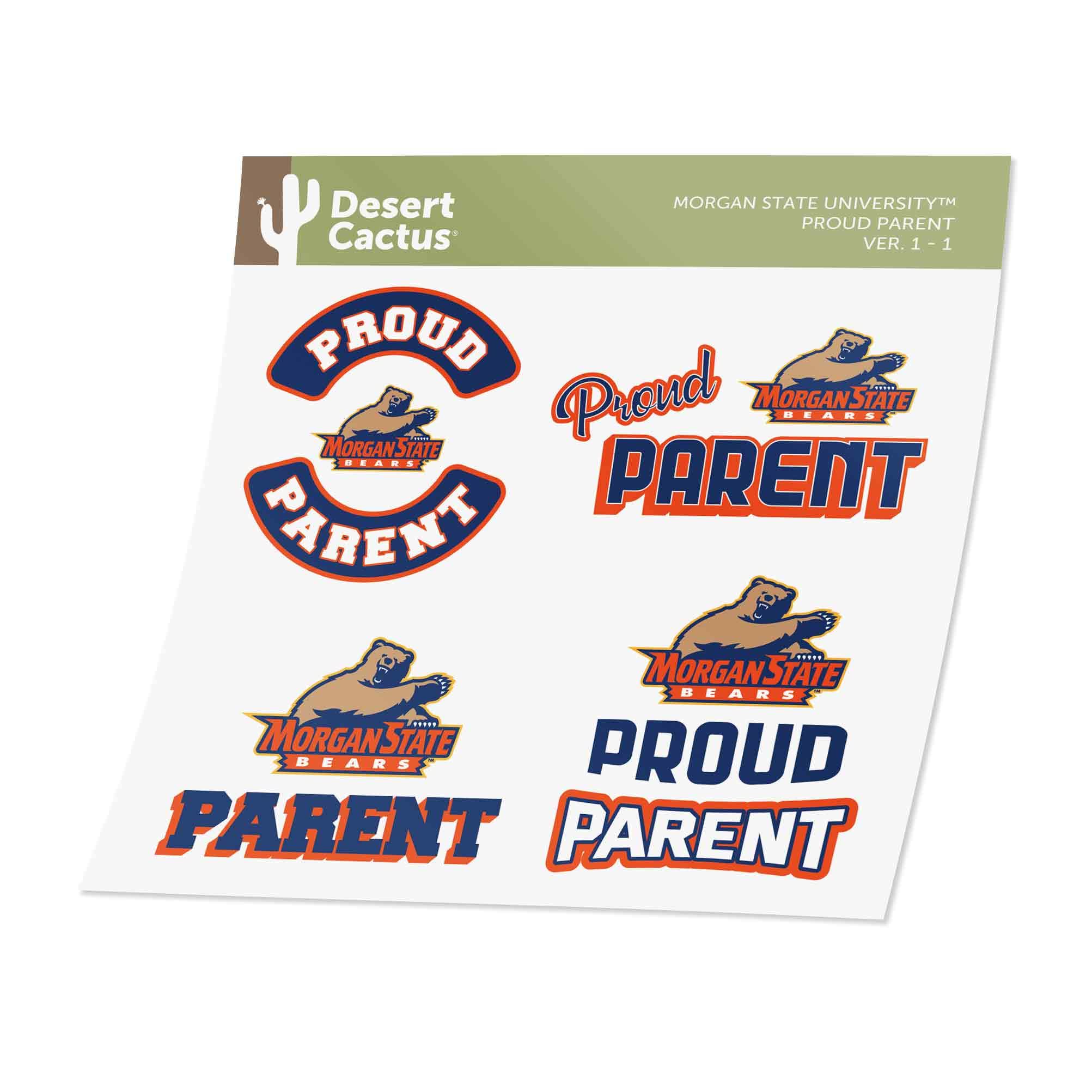 Desert Cactus Morgan State University Sticker Vinyl Decal Laptop Water Bottle Car Scrapbook (Proud Parent Sheet)