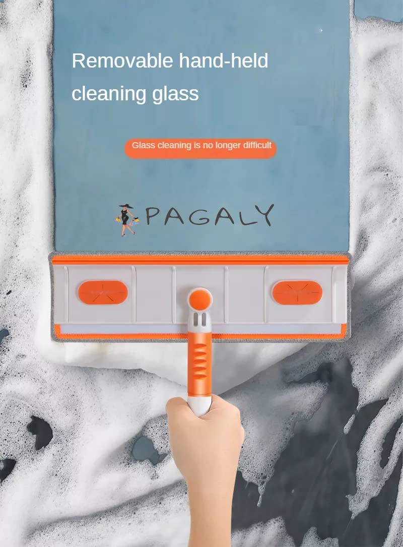 PAGALYetrade 2 in 1 Cleaning Supplies Squeegee Window Cleaning Wiper for Glass with Bendable Head for car Glass Cleaner ,Bathroom Cleaning Brush ,Wiper for Floor Cleaning. 2