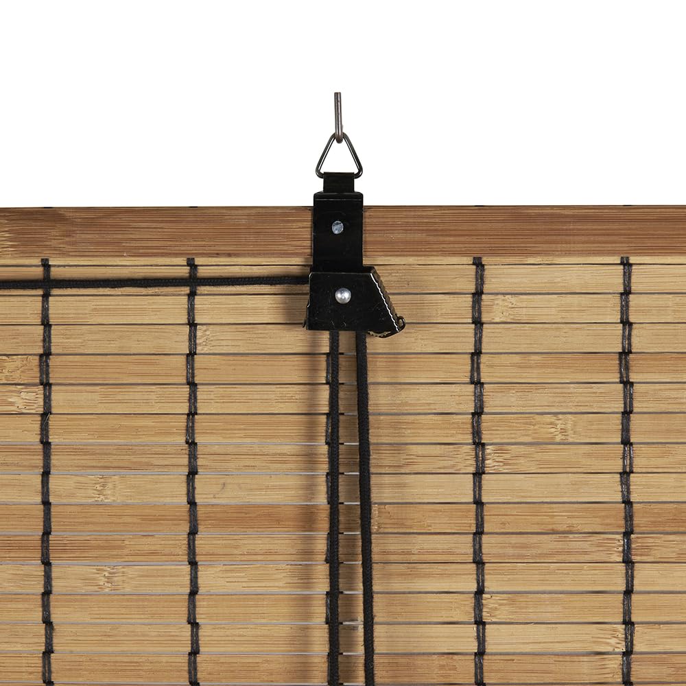 Store Bambou Intérieur Lames 8 mm STORESDECO Store Enrouleur Naturel Style Persienne pour Fenêtres et Portes Intimité Protection Solaire Finition Mate Naturel 120x250 cm (Largeur x Hauteur)