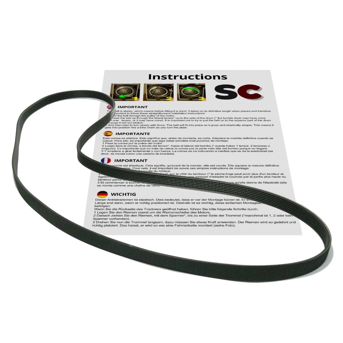 SC - Compatible Dryer Belt (EL 1866 H7 / 1866 H7 / 1866 H7 EL / 1866 H6 EL)