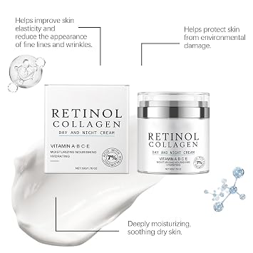 Retinol Collagen Day and Night Cream with Vitamin A B C E, 50g