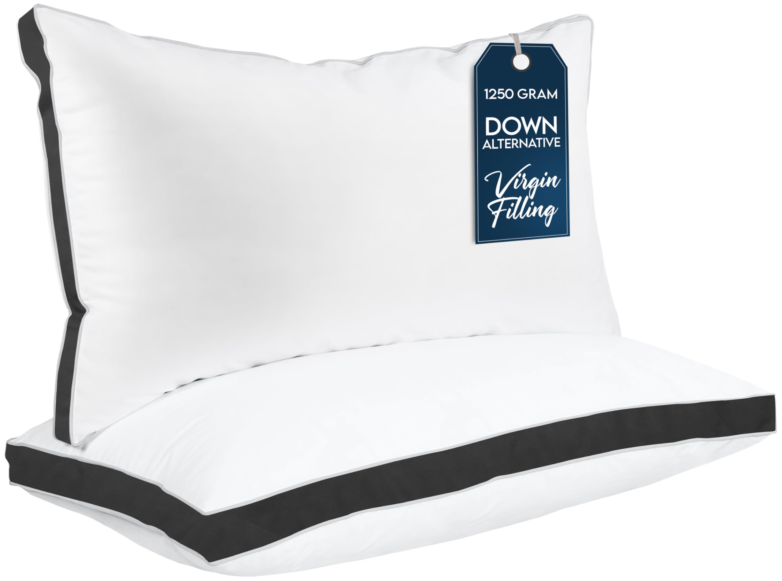 Utopia Bedding Bed Pillows for Sleeping King Size (Black), Set of 2, Cooling Hotel Quality, Gusseted Pillow for Back, Stomach or Side Sleepers