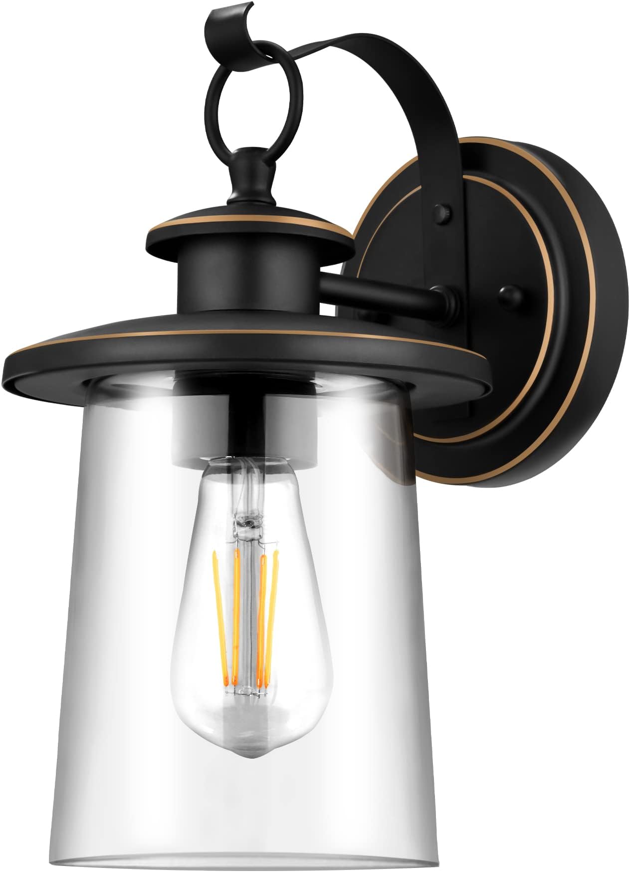 Porch Outdoor Wall Lantern Sconce, Waterproof Exterior Lights Fixture with Clear Glass, Anti-Rust Modern Outside Wall Mount Lamp for House Lighting, Garage, Front Back Door, Patio, Oil Rubbed Bronze