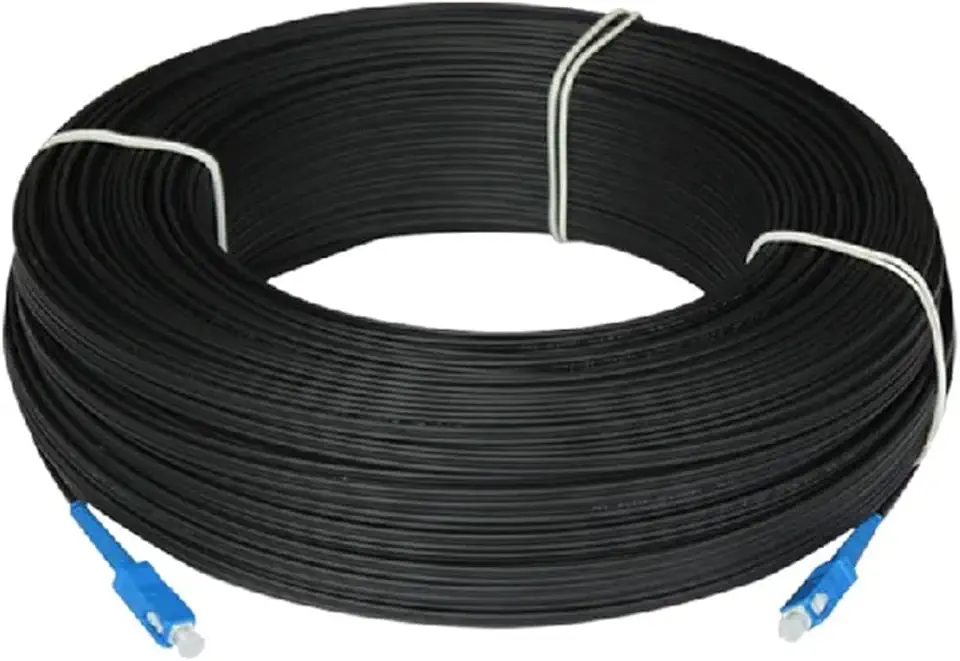 Equipamento de comunicação 30m/80m/50m/100m Optical Fiber Outdoor Drop Cable 1 Core 3 Steel Patch Cord SC UPC/APC LC Single Mode Simplex Jumper 5.0mm Jumper de fibra óptica(SC UPC 30m)