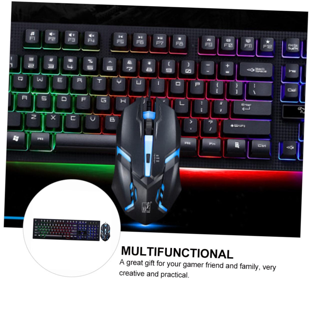 Clavier et Souris pour Gamer Filaire USB Lumineux 104 Touches