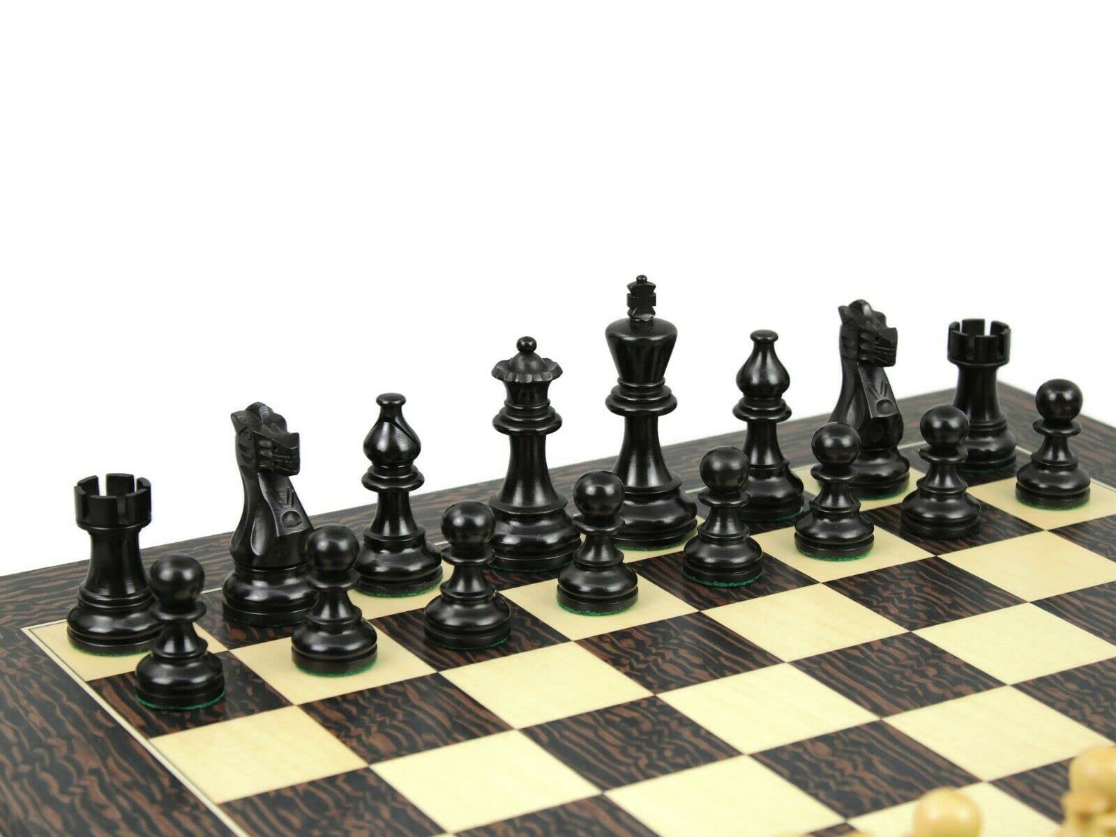 Set di scacchi in legno Tiger Ebano Tavola da 20 pollici Ebanizzati Classici Staunton Pezzi 9,75 pollici