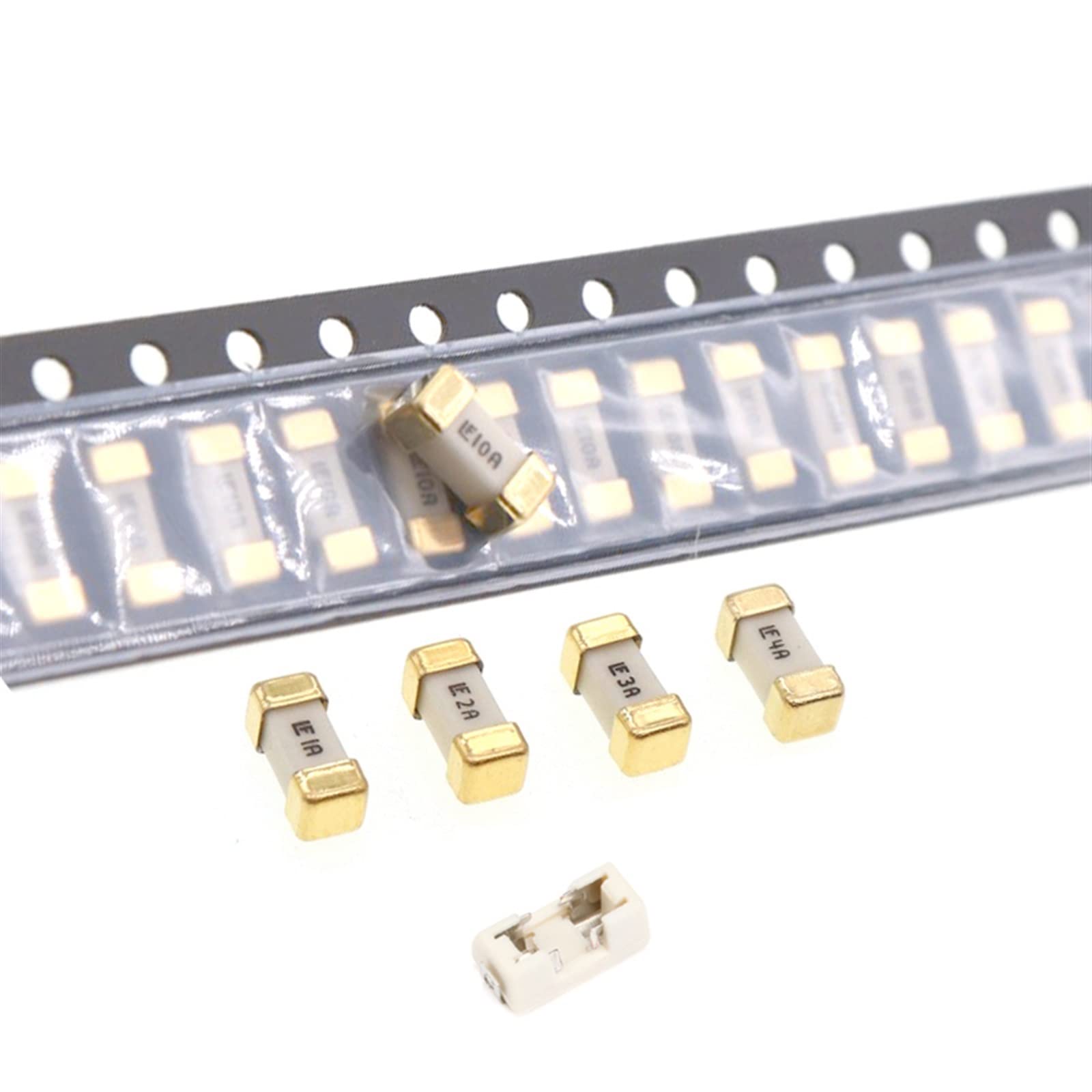 100 sztuk/partia złoty srebrny 1808 125 V 250 V AC 451 SMD szybki bezpiecznik 2410 uchwyt 125mA 200mA 250mA 315mA 500mA 750mA 1A 1.5A (6.3a)