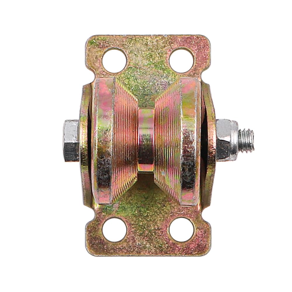 2er-Pack Edelstahl-Riemenscheibenblock, V-Nut-Hochleistungs-Starrrolle, Stummlager-Gleitrollen-Schienenrad für Rolltore, Eisentore, Schienentore, Industriemaschinen