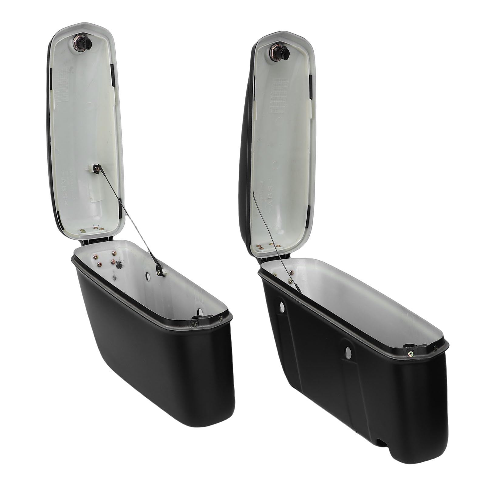 Tbest Alforjas Duras para Motocicleta, 22L, con Cerradura, Plástico ABS, Color Negro Mate, Fundas Laterales Universales para la Mayoría de Las Motos Cruiser