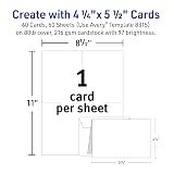 Avery® Printable Note Cards with Envelopes, 4.25" x 5.5", Matte White, Inkjet Printer Compatible, 60 Blank Cards Total, Great for Product Branding, Marketing, and More (8315) – view 6