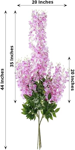 Miniatura 3 de Efavormart - 5 arbustos de 44 pulgadas de lavanda artificial de vid de vid de seda colgante guirnalda de seda para decoración de boda