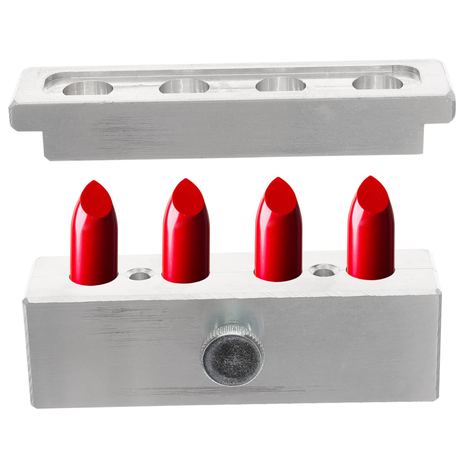 VALICLUD Lippenstiftform Langlebig und Hochglänzend aus Aluminiumlegierung mit 4 Löchern im Satz Selbstgemacht Lippenbalsam Formhalter für Handgemachte Lippenpflege