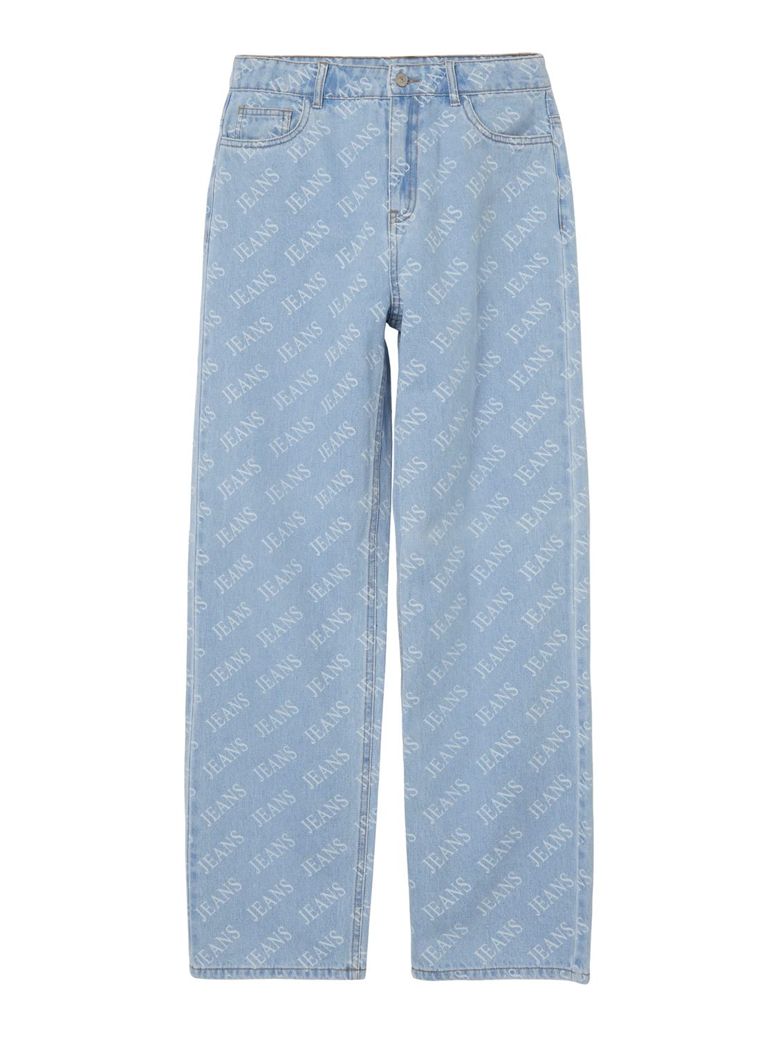 NAME IT Spodnie Nlftexizza Dnm Hw Straight Pant - Spodnie Dziewczynki