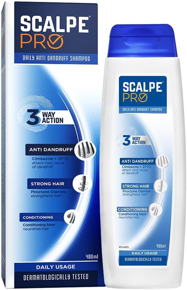 Daily Anti-Dandruff Shampoo | Removes Dandruff from Source | Prevents Itching & Irritation | Scalpe Science | Climbazole Formulation | Dermatologically Tested | For Women & Men | 400ml