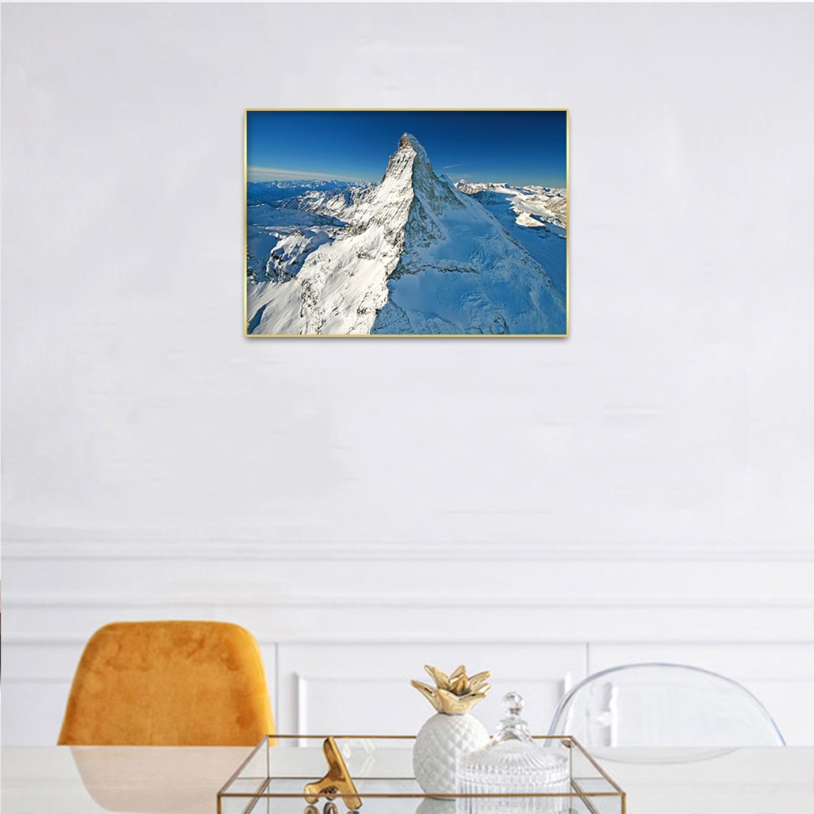 Amazon.co.jp: 冬の風景画 冬のマッターホルンの山の雪 風景